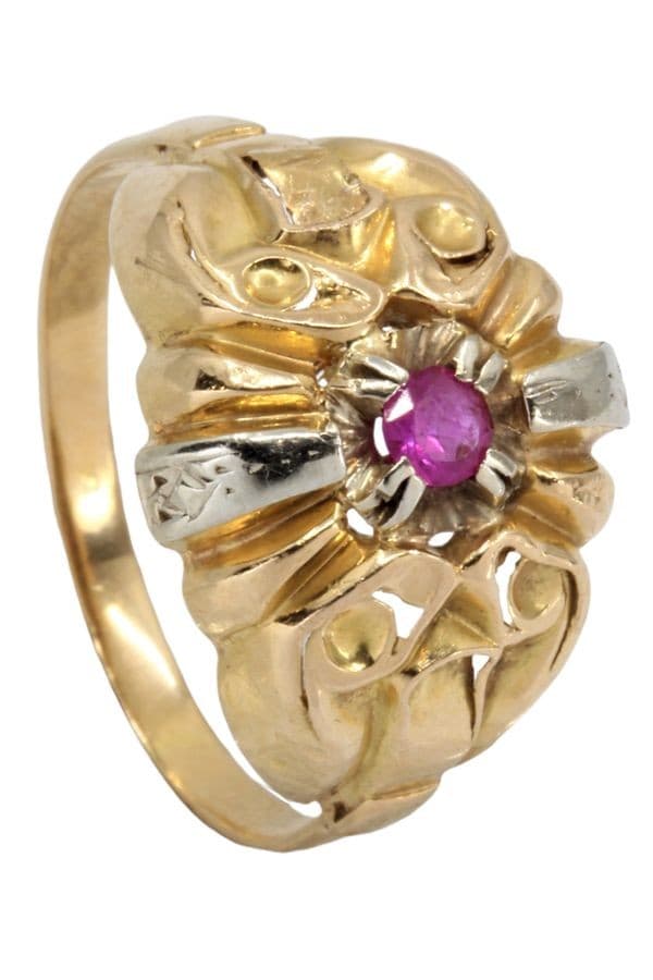 BAGUE RUBIS ANNÉES 50' — vue 4