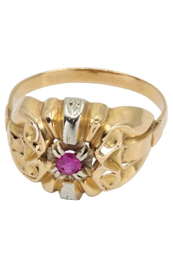 BAGUE RUBIS ANNÉES 50' — vue 3