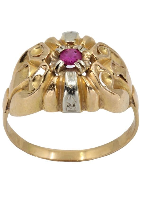 BAGUE RUBIS ANNÉES 50' — vue 1