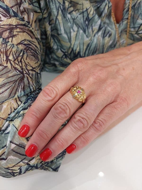 BAGUE RUBIS ANNÉES 50' — vue 2