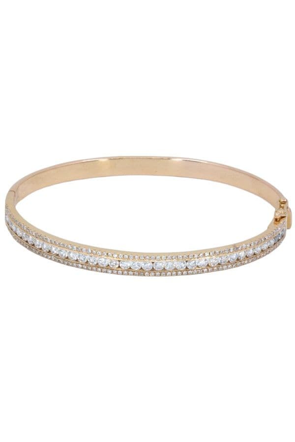 BRACELET JONC OUVRANT DIAMANTS — vue 1