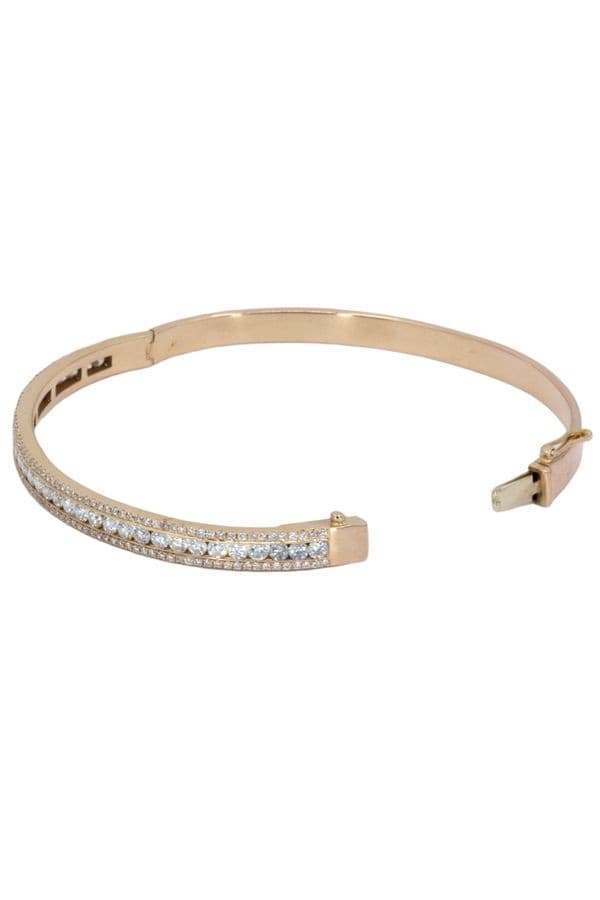 BRACELET JONC OUVRANT DIAMANTS — vue 4