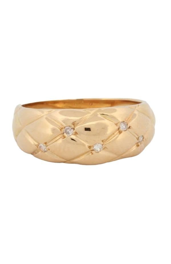 BAGUE MODERNE JONC DIAMANTS — vue 2
