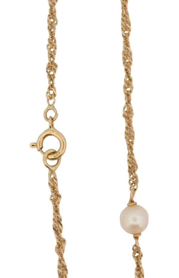 COLLIER MAILLE TORSADÉE PERLES — vue 3