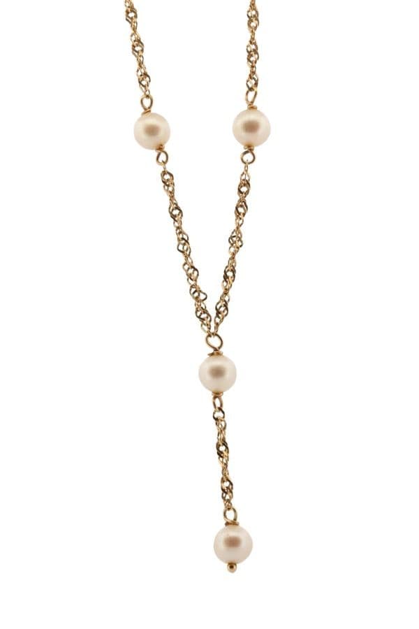 COLLIER MAILLE TORSADÉE PERLES — vue 1