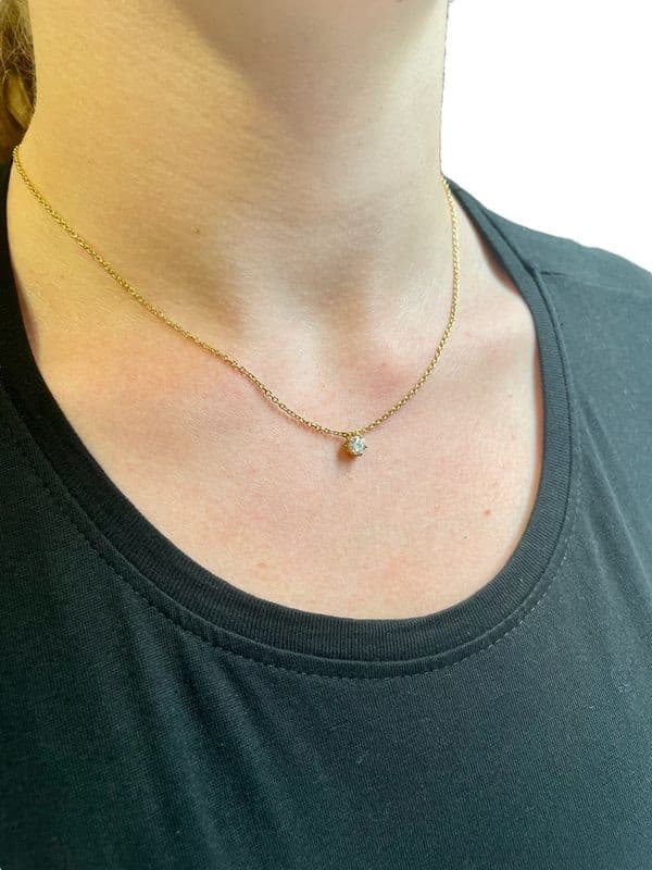 COLLIER SOLITAIRE DIAMANT 0.40 CARAT — vue 2