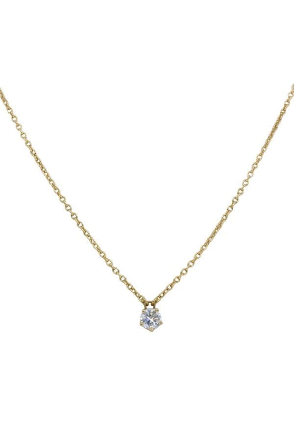 COLLIER SOLITAIRE DIAMANT 0.40 CARAT — vue 3