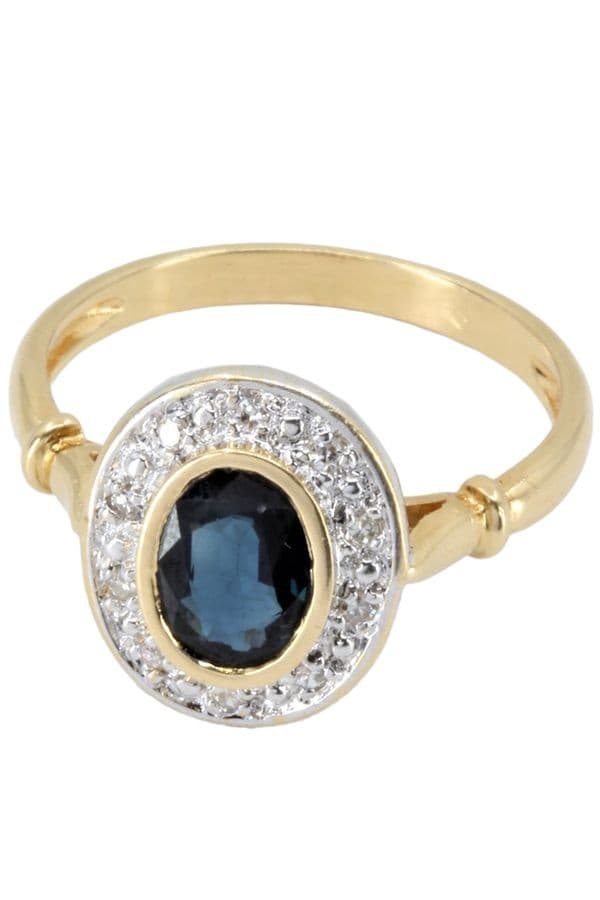 BAGUE SAPHIR ET DIAMANTS — vue 3