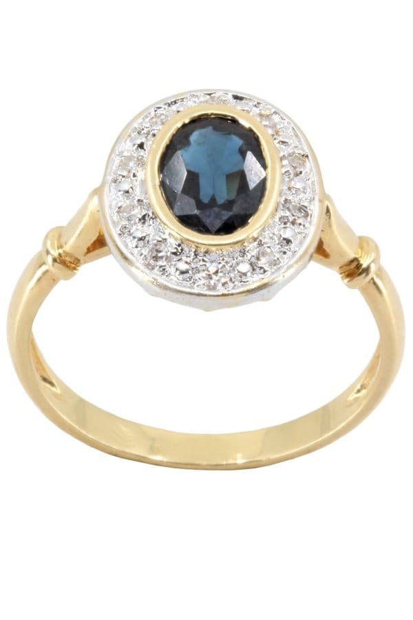 BAGUE SAPHIR ET DIAMANTS — vue 1
