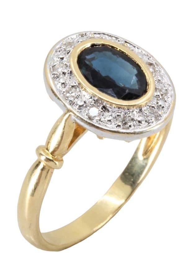 BAGUE SAPHIR ET DIAMANTS — vue 4
