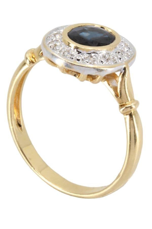 BAGUE SAPHIR ET DIAMANTS — vue 5