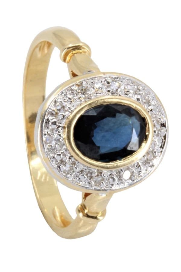 BAGUE SAPHIR ET DIAMANTS — vue 6