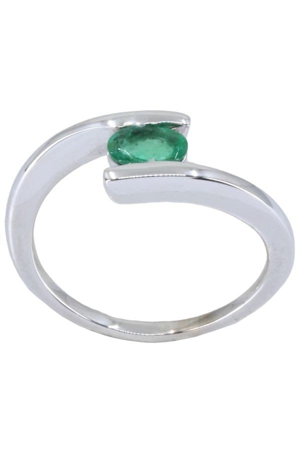 BAGUE MODERNE ÉMERAUDE — vue 1