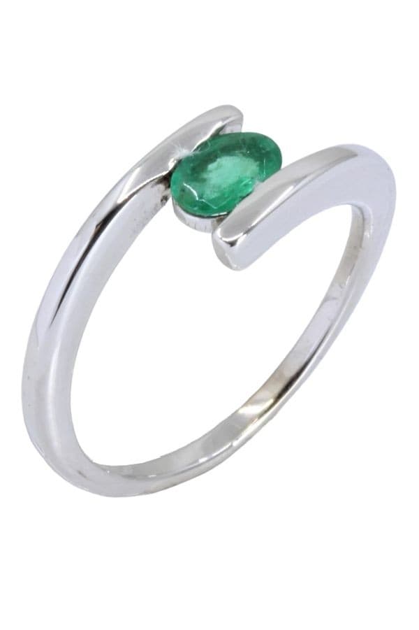 BAGUE MODERNE ÉMERAUDE — vue 4