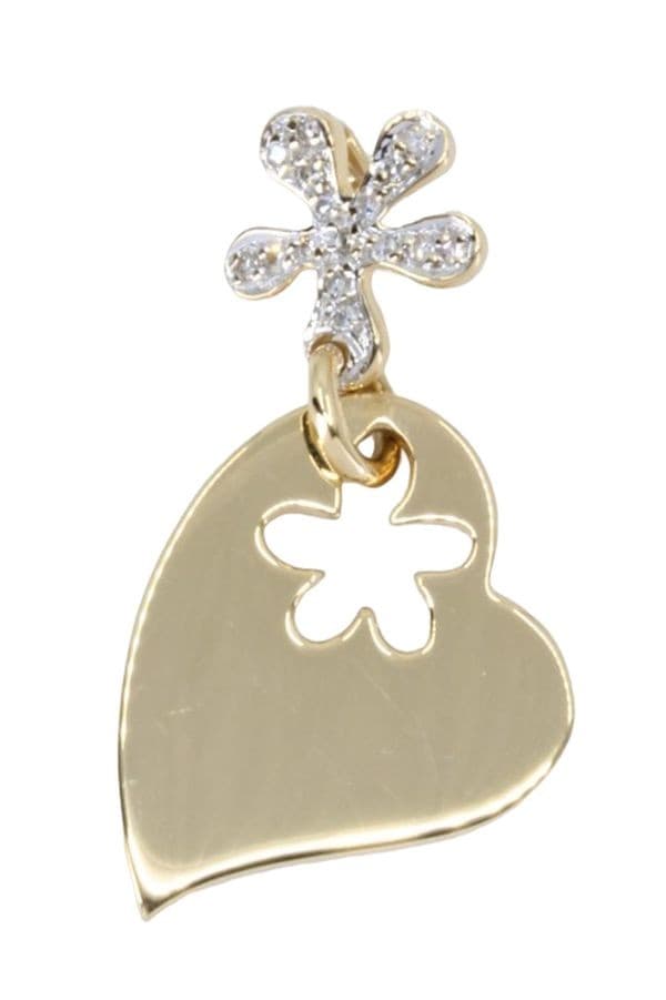 PENDENTIF COEUR DIAMANTS — vue 1