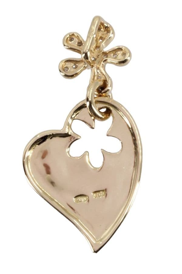PENDENTIF COEUR DIAMANTS — vue 3