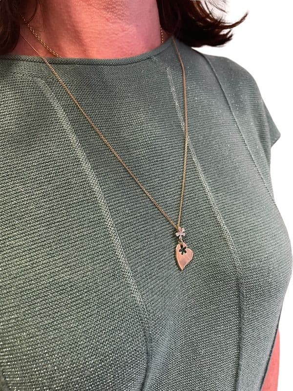 PENDENTIF COEUR DIAMANTS — vue 2