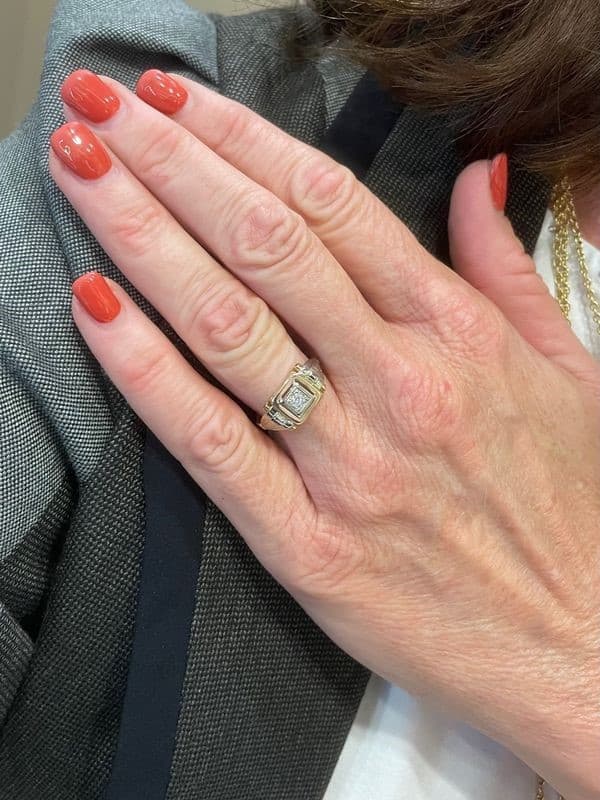 BAGUE DIAMANT ANNÉES 30' — vue 2