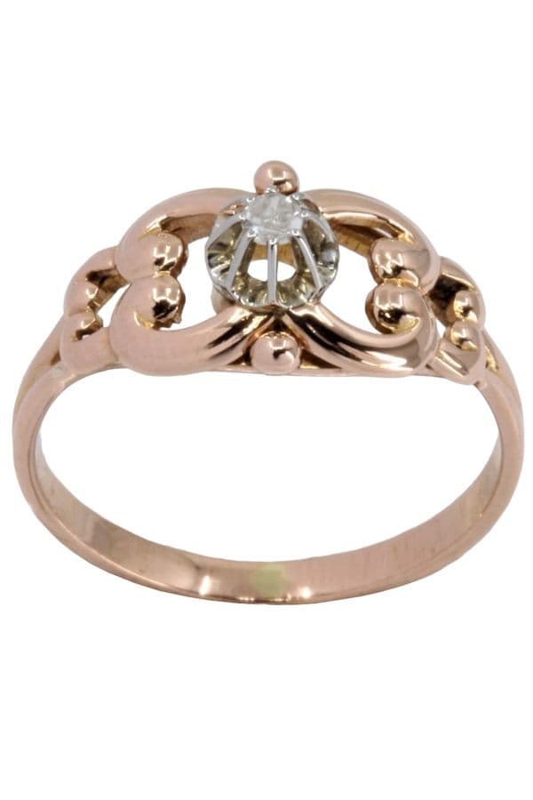 SOLITAIRE DIAMANT ANCIEN 0.05 CARAT — vue 1