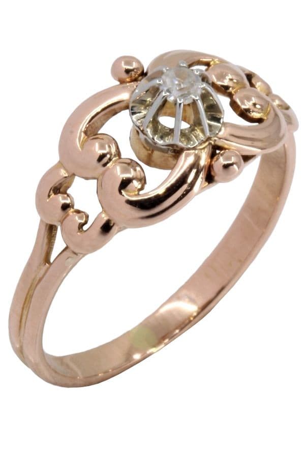 SOLITAIRE DIAMANT ANCIEN 0.05 CARAT — vue 4
