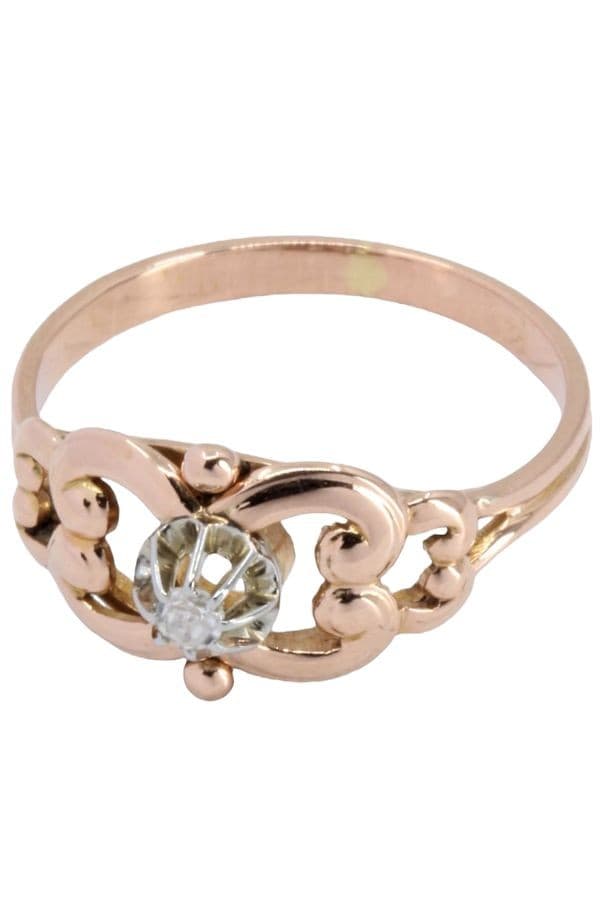 SOLITAIRE DIAMANT ANCIEN 0.05 CARAT — vue 3