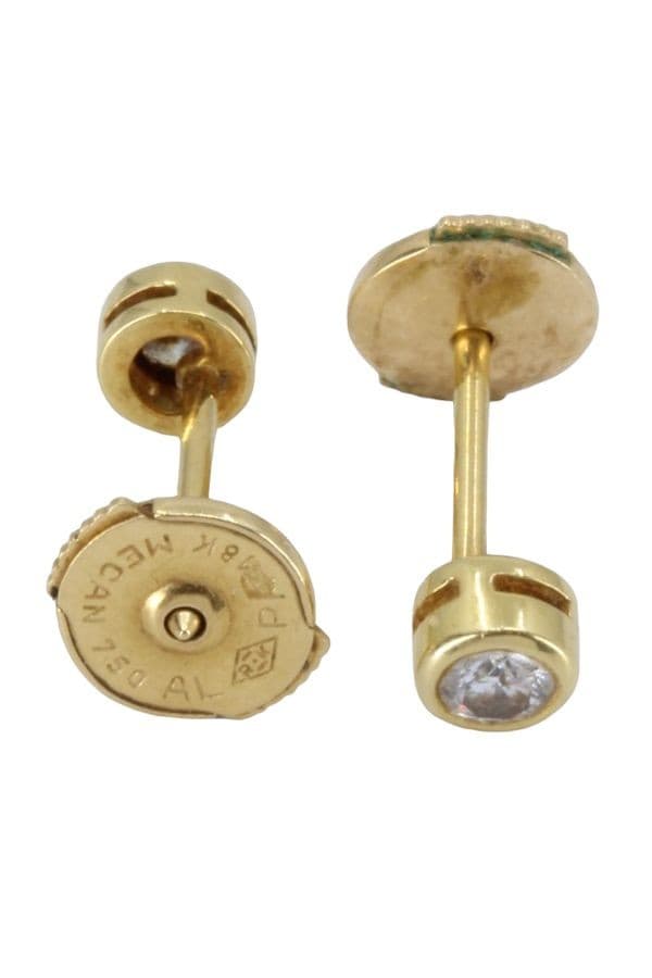 BOUCLES D'OREILLES CLOUS DIAMANTS 0.07 CARAT — vue 3