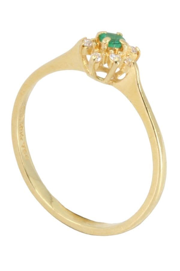 BAGUE FLEUR ÉMERAUDE ET DIAMANTS — vue 5