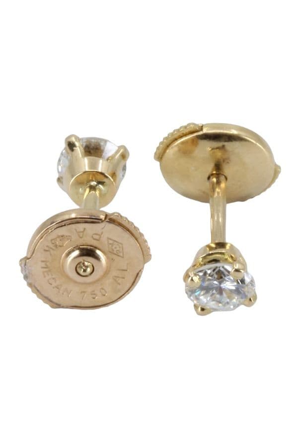 BOUCLES D'OREILLES CLOUS DIAMANTS 0.27 CARAT — vue 3