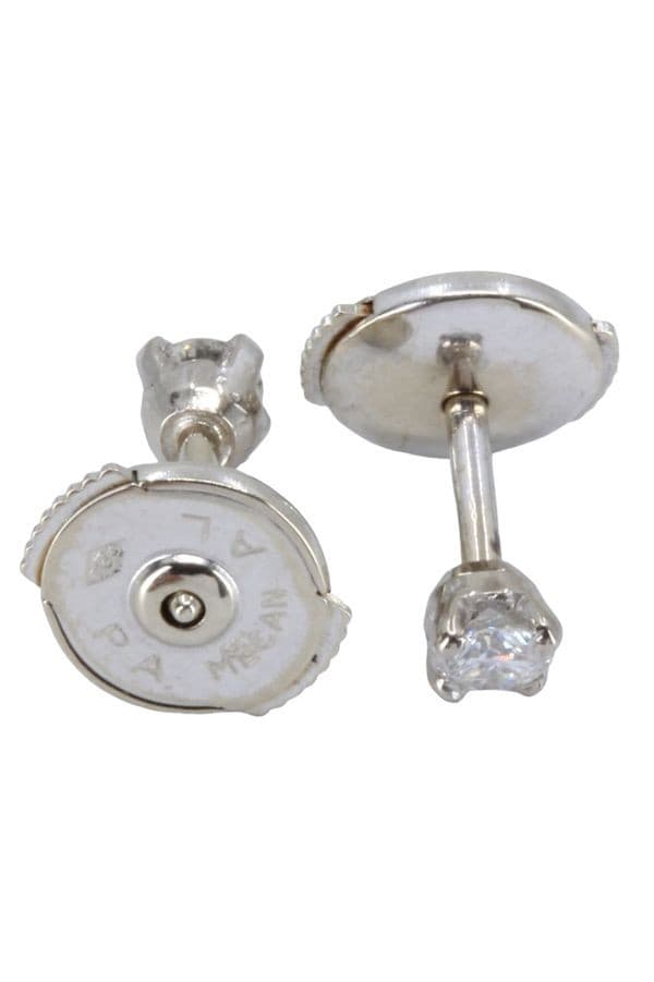 BOUCLES D'OREILLES CLOUS DIAMANTS 0.10 CARAT — vue 3