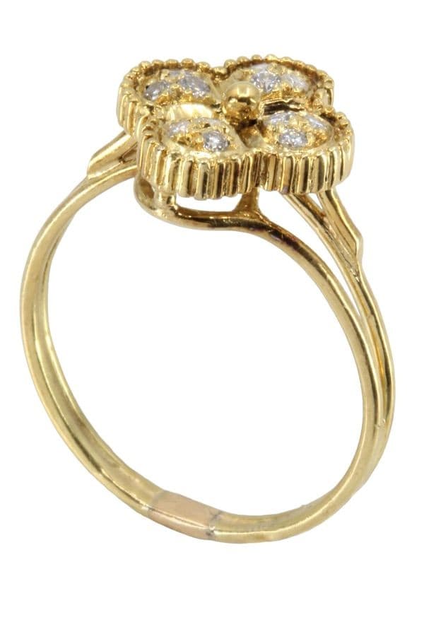 BAGUE TRÈFLE DIAMANTS — vue 5