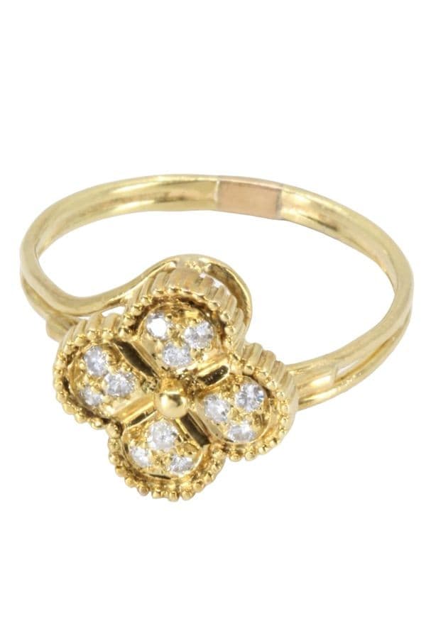 BAGUE TRÈFLE DIAMANTS — vue 3