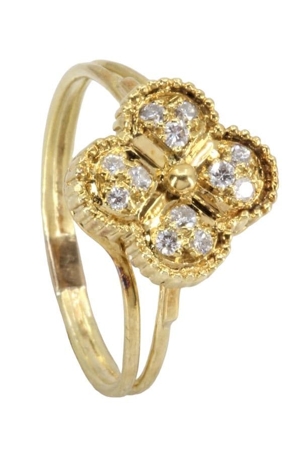 BAGUE TRÈFLE DIAMANTS — vue 6