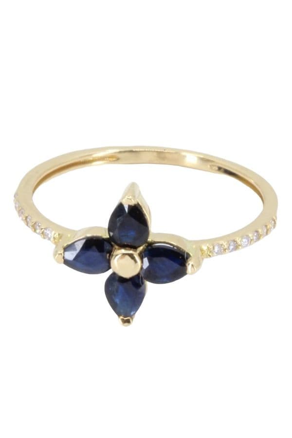 BAGUE FLEUR SAPHIRS ET DIAMANTS — vue 5