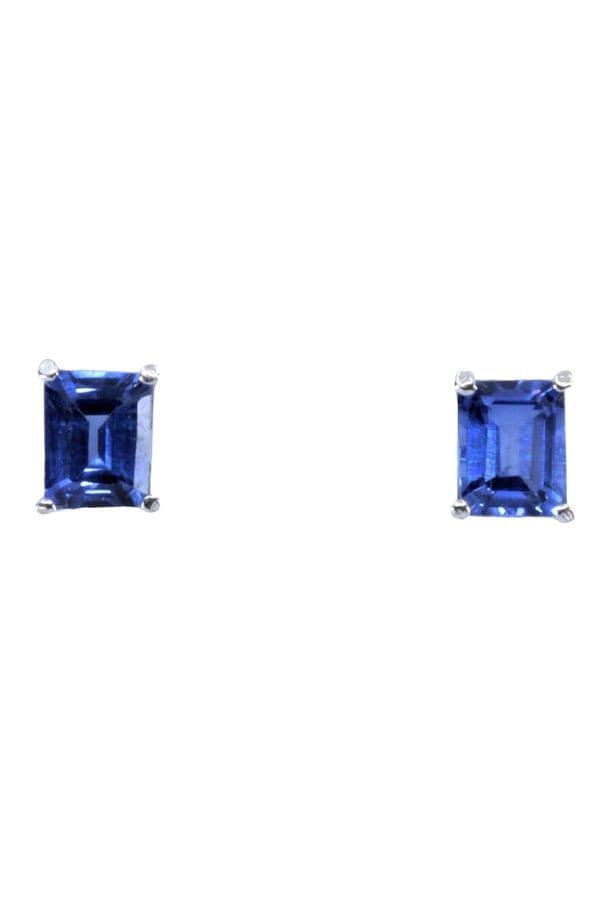 BOUCLES D'OREILLES CLOUS SAPHIRS — vue 1