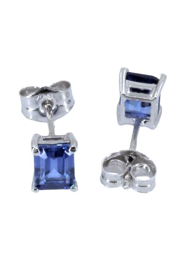 BOUCLES D'OREILLES CLOUS SAPHIRS — vue 3