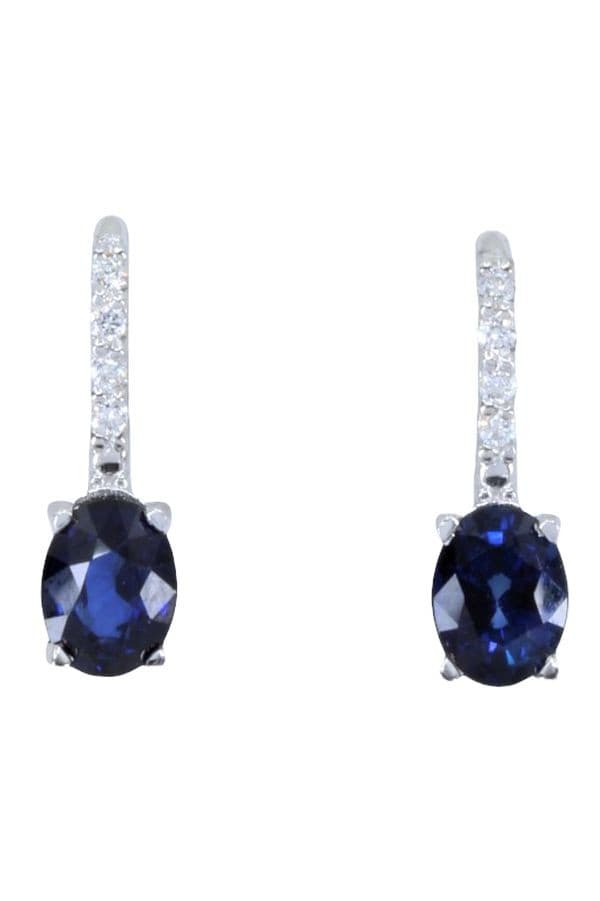 BOUCLES D'OREILLES SAPHIRS ET DIAMANTS — vue 1