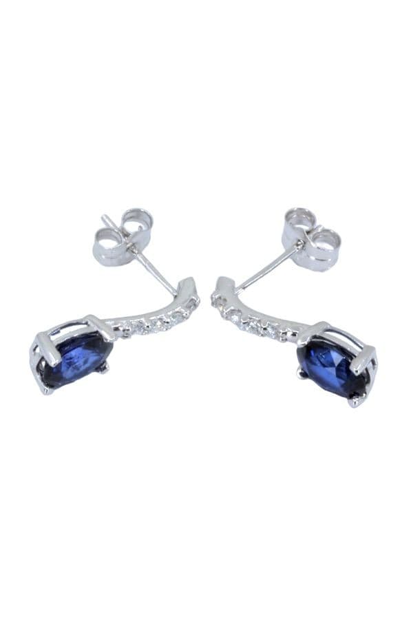 BOUCLES D'OREILLES SAPHIRS ET DIAMANTS — vue 3