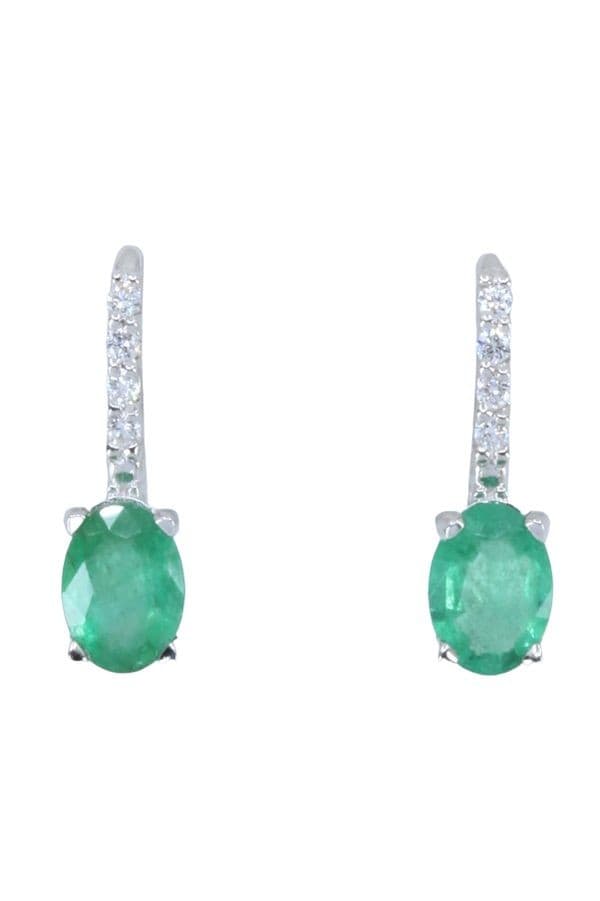 BOUCLES D'OREILLES ÉMERAUDES ET DIAMANTS — vue 1