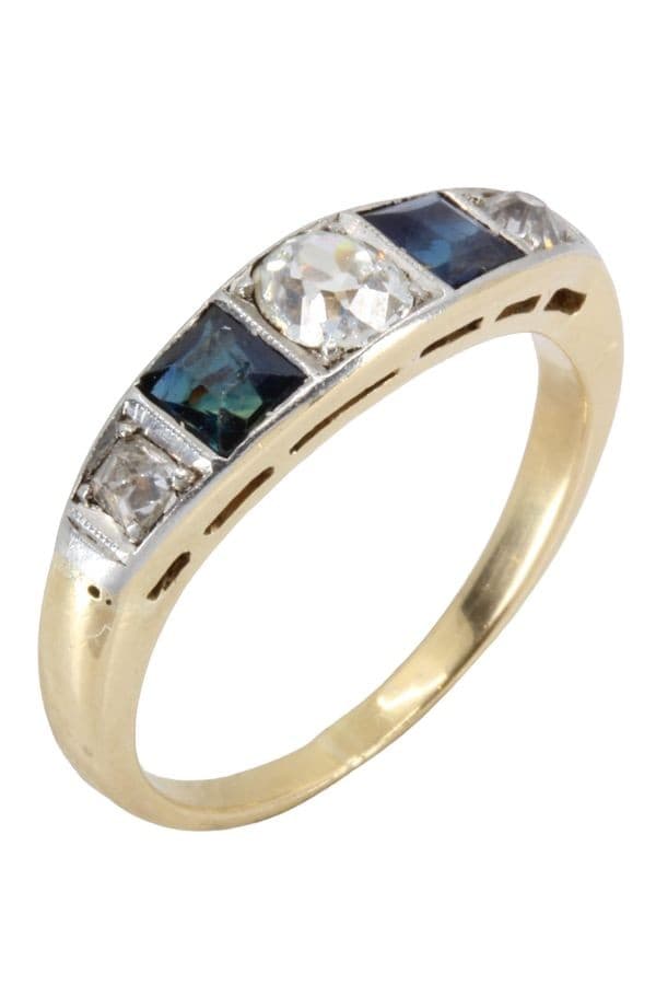 BAGUE ART-DÉCO SAPHIRS ET DIAMANTS — vue 5