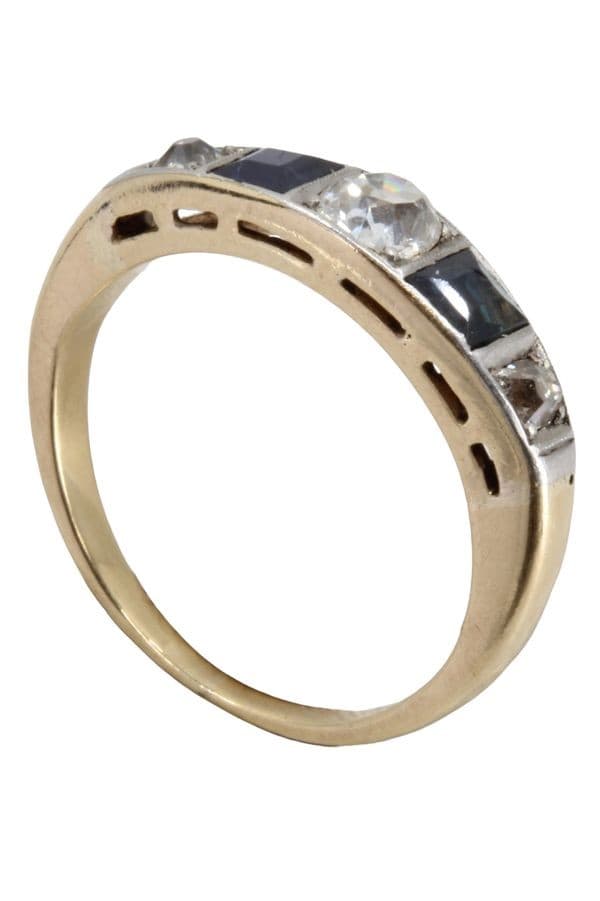 BAGUE ART-DÉCO SAPHIRS ET DIAMANTS — vue 6
