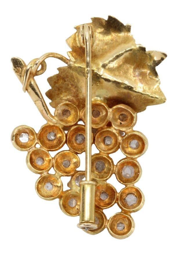 BROCHE GRAPPE DE RAISIN DIAMANT — vue 3