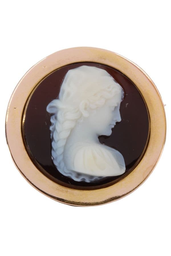BROCHE CAMÉE ANCIENNE — vue 1