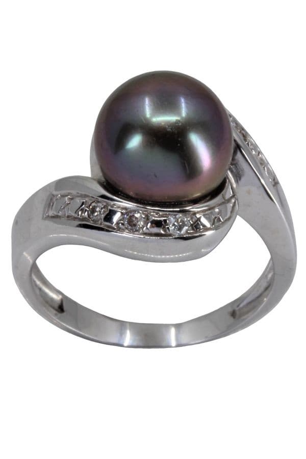 BAGUE TOURBILLON PERLE DE TAHITI ET DIAMANTS — vue 1