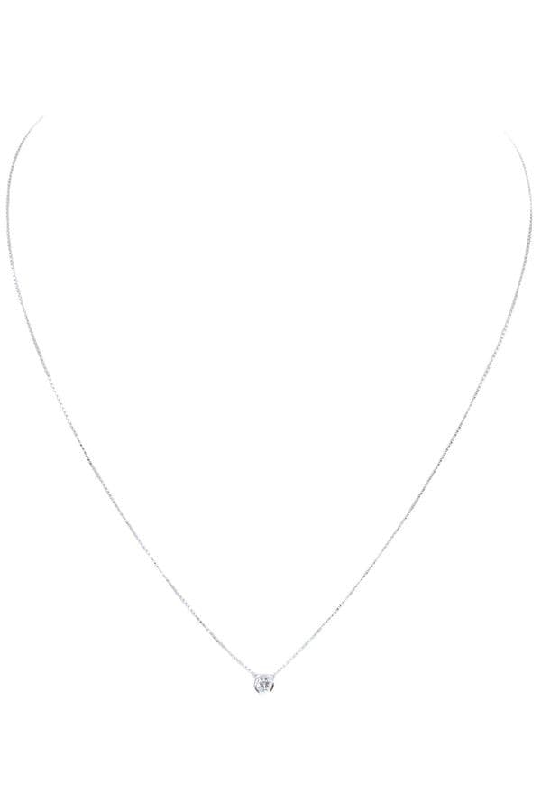 COLLIER SOLITAIRE DIAMANT 0.15 CARAT — vue 1
