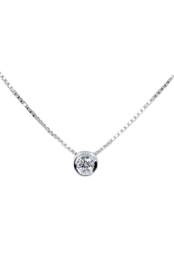 COLLIER SOLITAIRE DIAMANT 0.15 CARAT — vue 3