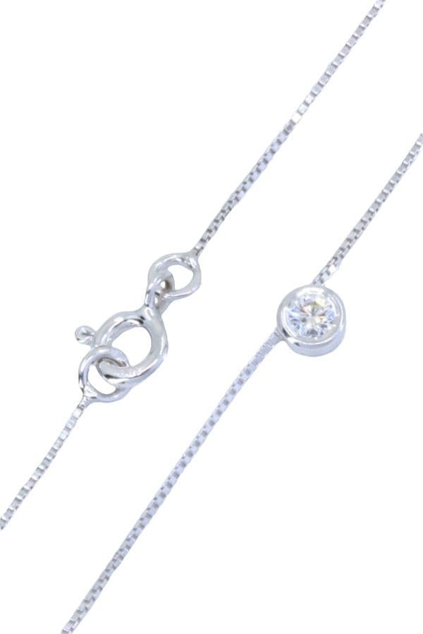 COLLIER SOLITAIRE DIAMANT 0.15 CARAT — vue 4