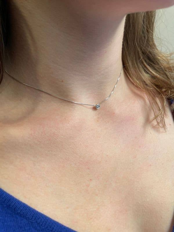 COLLIER SOLITAIRE DIAMANT 0.15 CARAT — vue 2