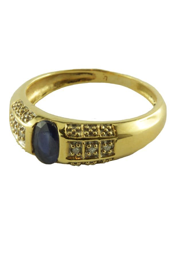 BAGUE SAPHIR ET DIAMANTS — vue 3