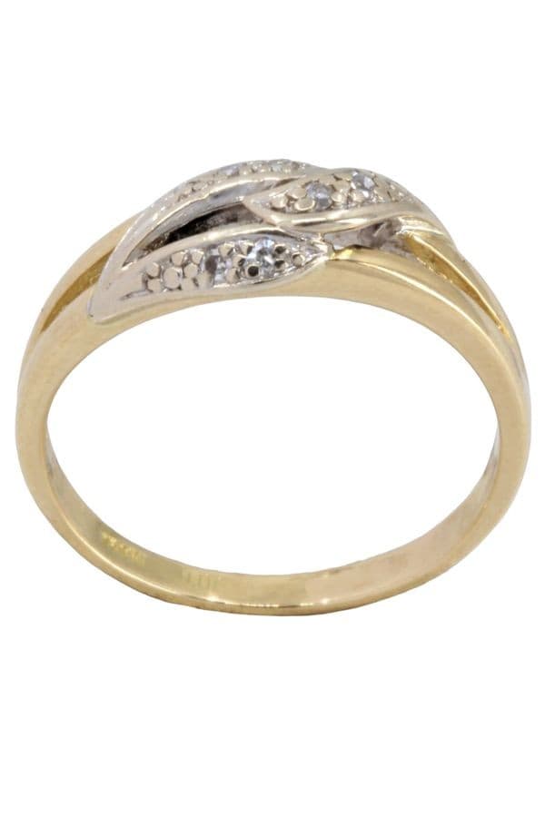BAGUE MODERNE ENTRELACÉE DIAMANTS — vue 1