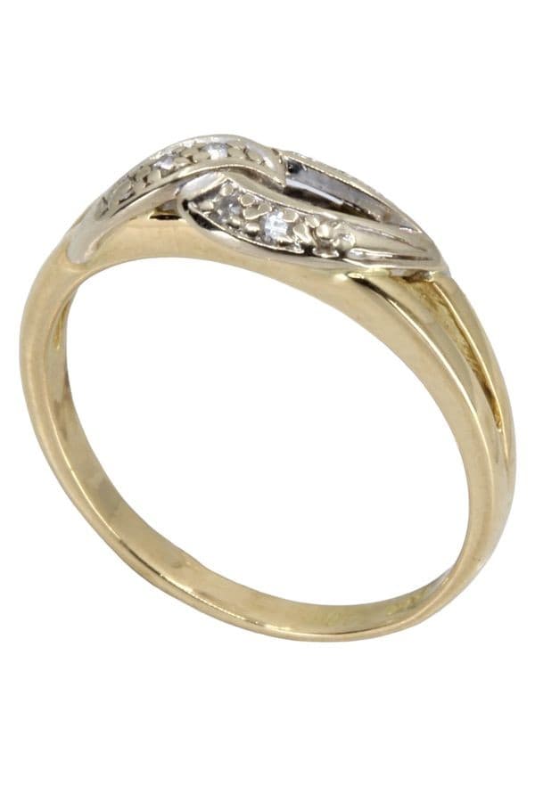BAGUE MODERNE ENTRELACÉE DIAMANTS — vue 6